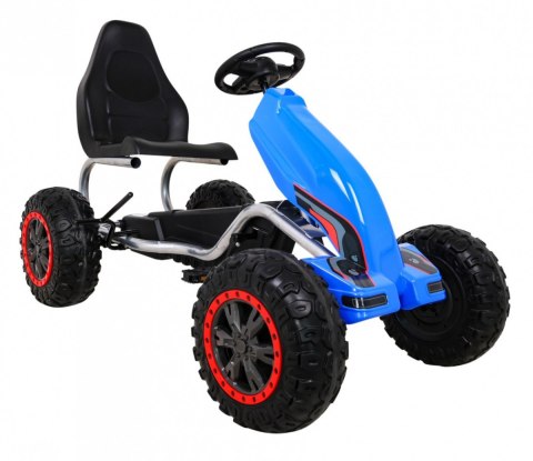 Duży Gokart Strong na pedały dla dzieci Niebieski + Obciążenie 100 kg + Koła EVA + Hamulec ręczny + Sportowy fotel Duży Gokart Strong na pedały dla dzieci Niebieski + Obciążenie 100 kg + Koła EVA + Hamulec ręczny + Sportowy fotel