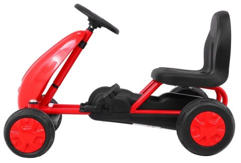 Pierwszy Gokart na pedały dla najmłodszych Czerwony + Napęd łańcuchowy + Koła z gumą Pierwszy Gokart na pedały dla najmłodszych Czerwony + Napęd łańcuchowy + Koła z gumą