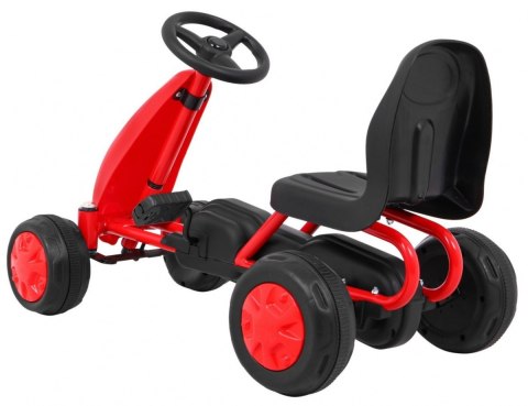 Pierwszy Gokart na pedały dla najmłodszych Czerwony + Napęd łańcuchowy + Koła z gumą Pierwszy Gokart na pedały dla najmłodszych Czerwony + Napęd łańcuchowy + Koła z gumą