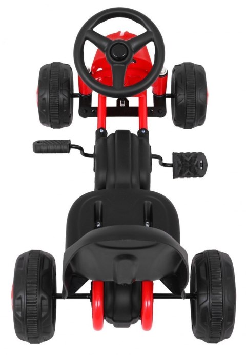 Pierwszy Gokart na pedały dla najmłodszych Czerwony + Napęd łańcuchowy + Koła z gumą Pierwszy Gokart na pedały dla najmłodszych Czerwony + Napęd łańcuchowy + Koła z gumą