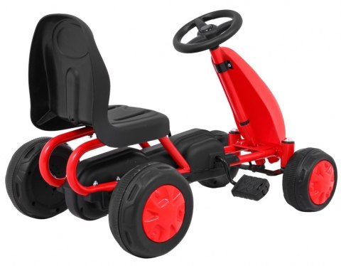 Pierwszy Gokart na pedały dla najmłodszych Czerwony + Napęd łańcuchowy + Koła z gumą Pierwszy Gokart na pedały dla najmłodszych Czerwony + Napęd łańcuchowy + Koła z gumą