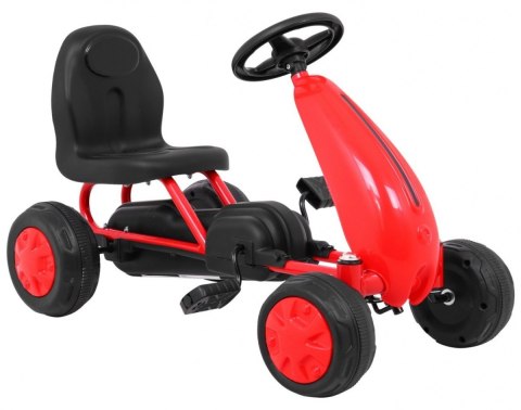 Pierwszy Gokart na pedały dla najmłodszych Czerwony + Napęd łańcuchowy + Koła z gumą Pierwszy Gokart na pedały dla najmłodszych Czerwony + Napęd łańcuchowy + Koła z gumą