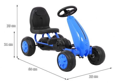 Pierwszy Gokart na pedały dla najmłodszych Niebieski + Napęd łańcuchowy + Koła z gumą Pierwszy Gokart na pedały dla najmłodszych Niebieski + Napęd łańcuchowy + Koła z gumą