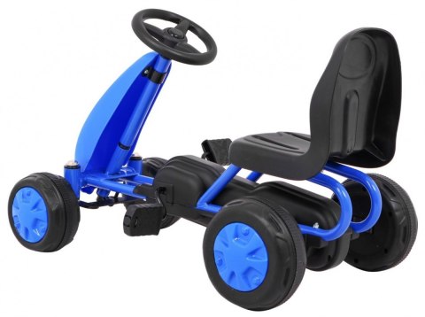 Pierwszy Gokart na pedały dla najmłodszych Niebieski + Napęd łańcuchowy + Koła z gumą Pierwszy Gokart na pedały dla najmłodszych Niebieski + Napęd łańcuchowy + Koła z gumą