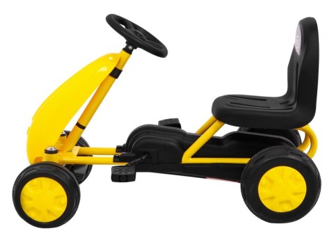 Pierwszy Gokart na pedały dla najmłodszych Żółty + Napęd łańcuchowy + Koła z gumą Pierwszy Gokart na pedały dla najmłodszych Żółty + Napęd łańcuchowy + Koła z gumą