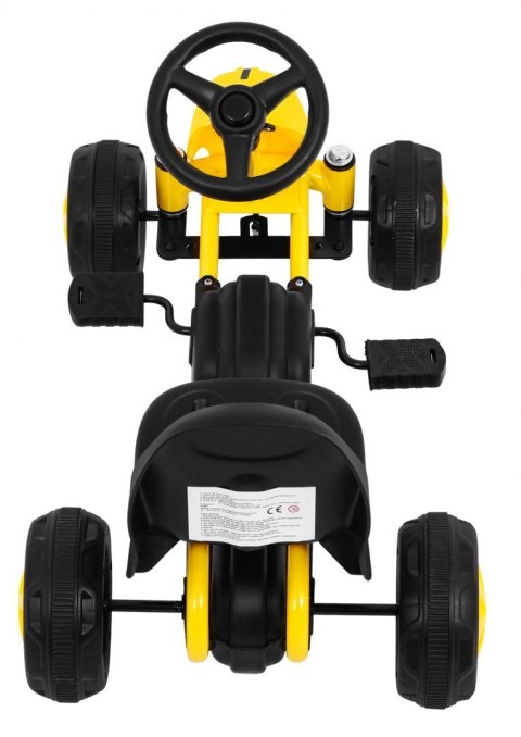 Pierwszy Gokart na pedały dla najmłodszych Żółty + Napęd łańcuchowy + Koła z gumą Pierwszy Gokart na pedały dla najmłodszych Żółty + Napęd łańcuchowy + Koła z gumą