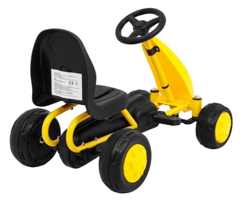 Pierwszy Gokart na pedały dla najmłodszych Żółty + Napęd łańcuchowy + Koła z gumą Pierwszy Gokart na pedały dla najmłodszych Żółty + Napęd łańcuchowy + Koła z gumą