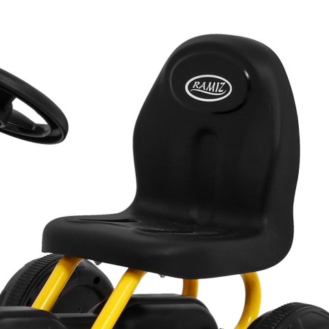 Pierwszy Gokart na pedały dla najmłodszych Żółty + Napęd łańcuchowy + Koła z gumą Pierwszy Gokart na pedały dla najmłodszych Żółty + Napęd łańcuchowy + Koła z gumą