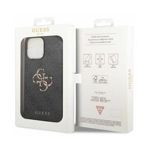 Guess 4G Big Metal Logo - Etui iPhone 15 Pro Max (szary) Guess 4G Big Metal Logo - Etui iPhone 15 Pro Max (szary)