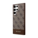 Guess 4G Bottom Stripe Metal Logo Collection - Etui Samsung Galaxy S24 Ultra (brązowy)