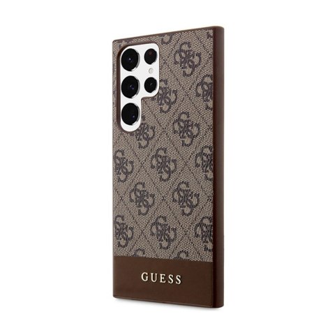 Guess 4G Bottom Stripe Metal Logo Collection - Etui Samsung Galaxy S24 Ultra (brązowy) Guess 4G Bottom Stripe Metal Logo Collection - Etui Samsung Galaxy S24 Ultra (brązowy)