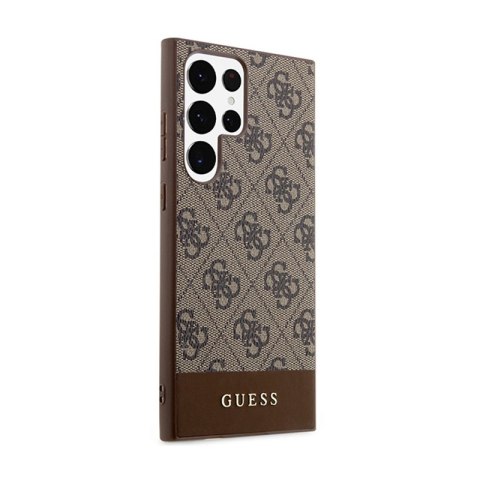Guess 4G Bottom Stripe Metal Logo Collection - Etui Samsung Galaxy S24 Ultra (brązowy) Guess 4G Bottom Stripe Metal Logo Collection - Etui Samsung Galaxy S24 Ultra (brązowy)
