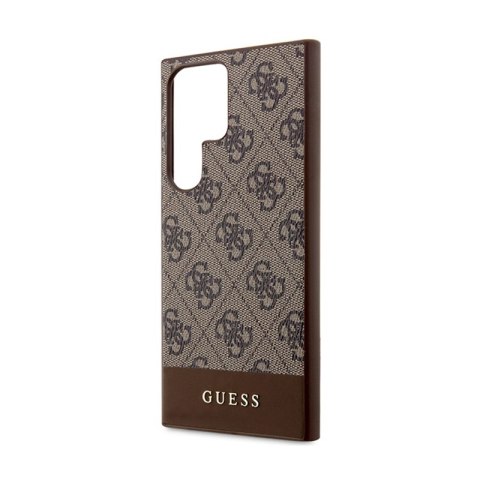 Guess 4G Bottom Stripe Metal Logo Collection - Etui Samsung Galaxy S24 Ultra (brązowy) Guess 4G Bottom Stripe Metal Logo Collection - Etui Samsung Galaxy S24 Ultra (brązowy)
