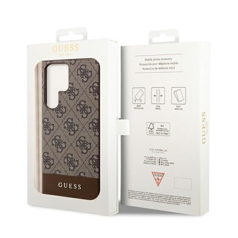 Guess 4G Bottom Stripe Metal Logo Collection - Etui Samsung Galaxy S24 Ultra (brązowy) Guess 4G Bottom Stripe Metal Logo Collection - Etui Samsung Galaxy S24 Ultra (brązowy)