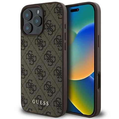 Guess 4G Classic - Etui iPhone 16 Pro Max (brązowy) Guess 4G Classic - Etui iPhone 16 Pro Max (brązowy)