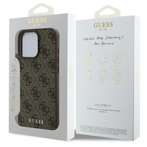 Guess 4G Classic - Etui iPhone 16 Pro Max (brązowy) Guess 4G Classic - Etui iPhone 16 Pro Max (brązowy)