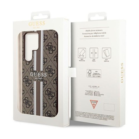 Guess 4G Printed Stripe - Etui Samsung Galaxy S23 Ultra (brązowy) Guess 4G Printed Stripe - Etui Samsung Galaxy S23 Ultra (brązowy)