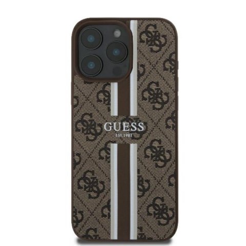 Guess 4G Printed Stripes MagSafe - Etui iPhone 16 Pro (brązowy) Guess 4G Printed Stripes MagSafe - Etui iPhone 16 Pro (brązowy)