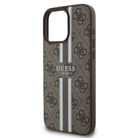 Guess 4G Printed Stripes MagSafe - Etui iPhone 16 Pro (brązowy) Guess 4G Printed Stripes MagSafe - Etui iPhone 16 Pro (brązowy)