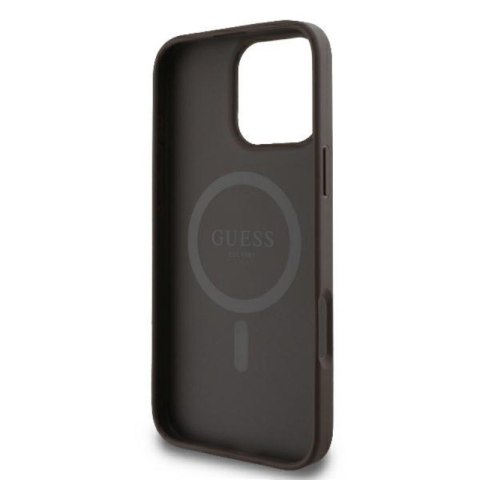 Guess 4G Printed Stripes MagSafe - Etui iPhone 16 Pro (brązowy) Guess 4G Printed Stripes MagSafe - Etui iPhone 16 Pro (brązowy)