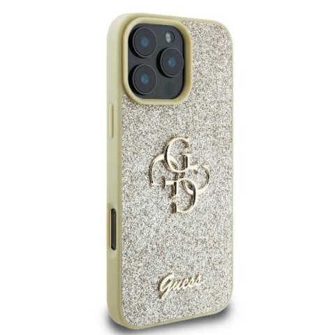 Guess Fixed Glitter Big 4G - Etui iPhone 16 Pro (złoty) Guess Fixed Glitter Big 4G - Etui iPhone 16 Pro (złoty)