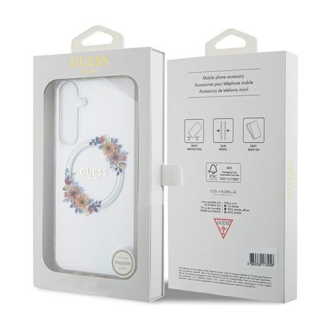 Guess IML Flowers Wreath MagSafe - Etui Samsung Galaxy S24+ (przezroczysty) Guess IML Flowers Wreath MagSafe - Etui Samsung Galaxy S24+ (przezroczysty)