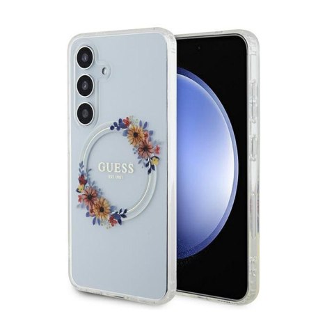 Guess IML Flowers Wreath MagSafe - Etui Samsung Galaxy S24 (przezroczysty) Guess IML Flowers Wreath MagSafe - Etui Samsung Galaxy S24 (przezroczysty)