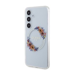Guess IML Flowers Wreath MagSafe - Etui Samsung Galaxy S24 (przezroczysty)