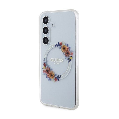Guess IML Flowers Wreath MagSafe - Etui Samsung Galaxy S24 (przezroczysty) Guess IML Flowers Wreath MagSafe - Etui Samsung Galaxy S24 (przezroczysty)