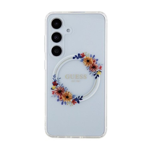 Guess IML Flowers Wreath MagSafe - Etui Samsung Galaxy S24 (przezroczysty) Guess IML Flowers Wreath MagSafe - Etui Samsung Galaxy S24 (przezroczysty)