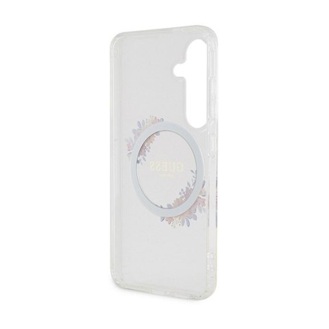 Guess IML Flowers Wreath MagSafe - Etui Samsung Galaxy S24 (przezroczysty) Guess IML Flowers Wreath MagSafe - Etui Samsung Galaxy S24 (przezroczysty)