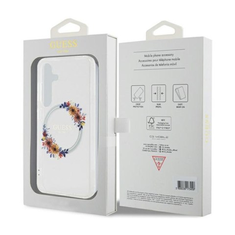 Guess IML Flowers Wreath MagSafe - Etui Samsung Galaxy S24 (przezroczysty) Guess IML Flowers Wreath MagSafe - Etui Samsung Galaxy S24 (przezroczysty)