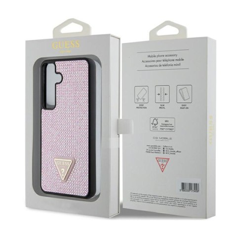 Guess Rhinestone Triangle - Etui Samsung Galaxy S24 (różowy) Guess Rhinestone Triangle - Etui Samsung Galaxy S24 (różowy)