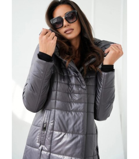 Długi elegancki pikowany płaszcz damski ocieplany AMELIA (Fioletowy) 38 Długi elegancki pikowany płaszcz damski ocieplany AMELIA (Fioletowy) 38