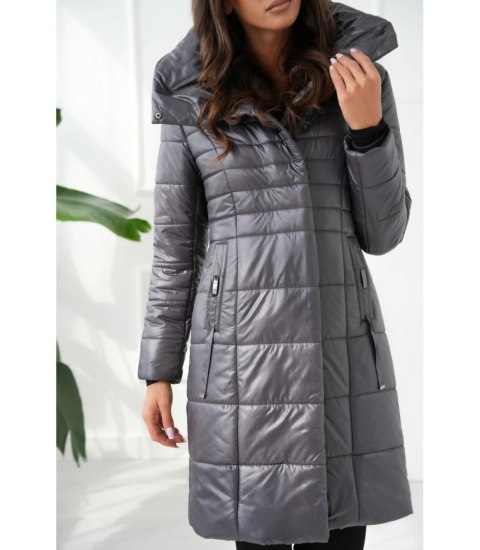 Długi elegancki pikowany płaszcz damski ocieplany AMELIA (Fioletowy) 38 Długi elegancki pikowany płaszcz damski ocieplany AMELIA (Fioletowy) 38