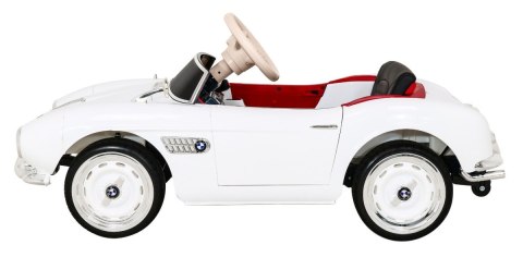 Autko BMW 507 Retro elektryczne dla dzieci Biały + Audio LED + Pilot + Ekoskóra + EVA + Wolny Start Autko BMW 507 Retro elektryczne dla dzieci Biały + Audio LED + Pilot + Ekoskóra + EVA + Wolny Start