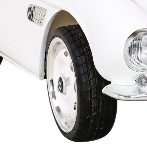 Autko BMW 507 Retro elektryczne dla dzieci Biały + Audio LED + Pilot + Ekoskóra + EVA + Wolny Start Autko BMW 507 Retro elektryczne dla dzieci Biały + Audio LED + Pilot + Ekoskóra + EVA + Wolny Start