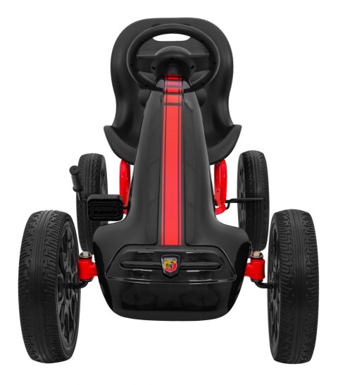 Gokart ABARTH na pedały dla dzieci Czarny + Koła EVA + Hamulec ręczny + Wolny bieg Gokart ABARTH na pedały dla dzieci Czarny + Koła EVA + Hamulec ręczny + Wolny bieg