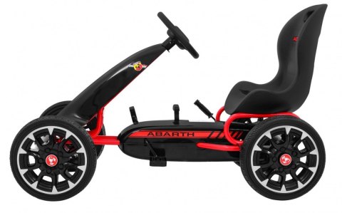 Gokart ABARTH na pedały dla dzieci Czarny + Koła EVA + Hamulec ręczny + Wolny bieg Gokart ABARTH na pedały dla dzieci Czarny + Koła EVA + Hamulec ręczny + Wolny bieg