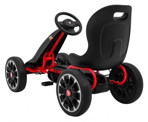 Gokart ABARTH na pedały dla dzieci Czarny + Koła EVA + Hamulec ręczny + Wolny bieg Gokart ABARTH na pedały dla dzieci Czarny + Koła EVA + Hamulec ręczny + Wolny bieg