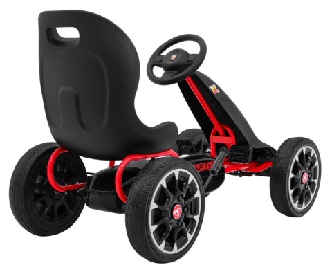 Gokart ABARTH na pedały dla dzieci Czarny + Koła EVA + Hamulec ręczny + Wolny bieg Gokart ABARTH na pedały dla dzieci Czarny + Koła EVA + Hamulec ręczny + Wolny bieg