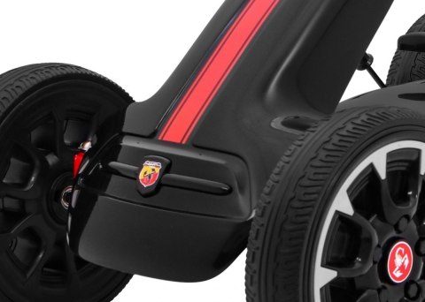 Gokart ABARTH na pedały dla dzieci Czarny + Koła EVA + Hamulec ręczny + Wolny bieg Gokart ABARTH na pedały dla dzieci Czarny + Koła EVA + Hamulec ręczny + Wolny bieg