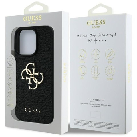 Guess Grained Big 4G Logo Small Classic Logo - Etui do iPhone 16 Pro Max (czarny) Guess Grained Big 4G Logo Small Classic Logo - Etui do iPhone 16 Pro Max (czarny)