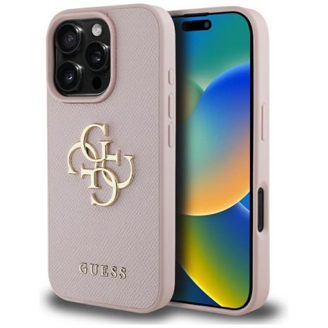 Guess Grained Big 4G Logo Small Classic Logo - Etui do iPhone 16 Pro Max (różowy) Guess Grained Big 4G Logo Small Classic Logo - Etui do iPhone 16 Pro Max (różowy)