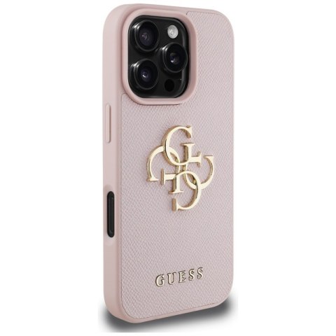 Guess Grained Big 4G Logo Small Classic Logo - Etui do iPhone 16 Pro Max (różowy) Guess Grained Big 4G Logo Small Classic Logo - Etui do iPhone 16 Pro Max (różowy)
