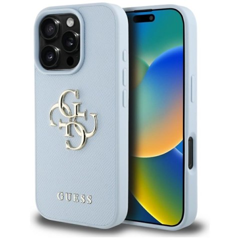 Guess Grained Big 4G Logo Small Classic Logo - Etui do iPhone 16 Pro (niebieski) Guess Grained Big 4G Logo Small Classic Logo - Etui do iPhone 16 Pro (niebieski)