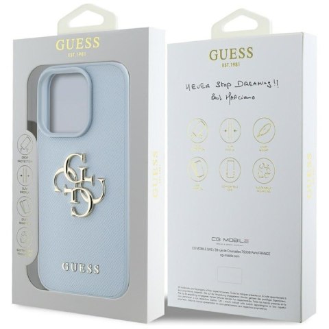 Guess Grained Big 4G Logo Small Classic Logo - Etui do iPhone 16 Pro (niebieski) Guess Grained Big 4G Logo Small Classic Logo - Etui do iPhone 16 Pro (niebieski)