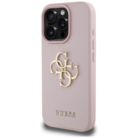 Guess Grained Big 4G Logo Small Classic Logo - Etui do iPhone 16 Pro (różowy) Guess Grained Big 4G Logo Small Classic Logo - Etui do iPhone 16 Pro (różowy)