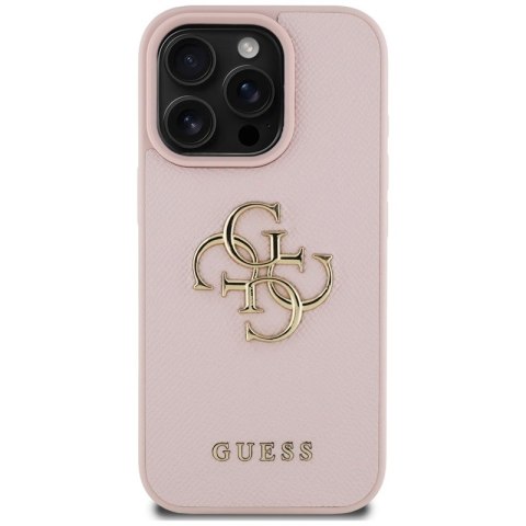 Guess Grained Big 4G Logo Small Classic Logo - Etui do iPhone 16 Pro (różowy) Guess Grained Big 4G Logo Small Classic Logo - Etui do iPhone 16 Pro (różowy)
