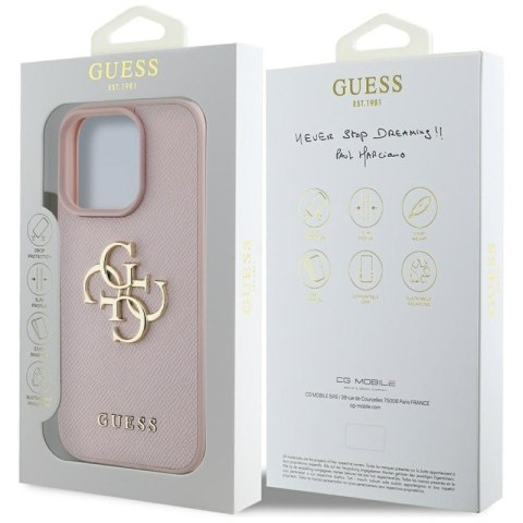 Guess Grained Big 4G Logo Small Classic Logo - Etui do iPhone 16 Pro (różowy) Guess Grained Big 4G Logo Small Classic Logo - Etui do iPhone 16 Pro (różowy)
